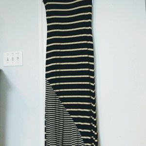 Navy & Cream Maxi Dress